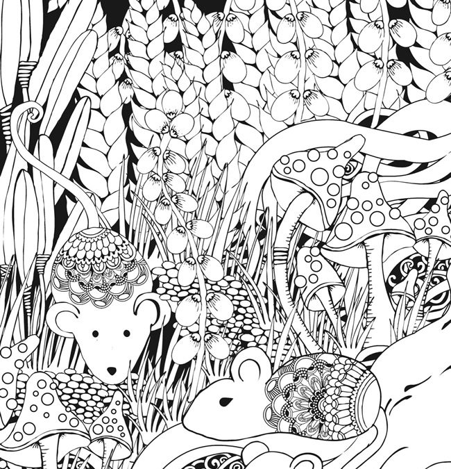 Patterned Mice Free Coloring Page