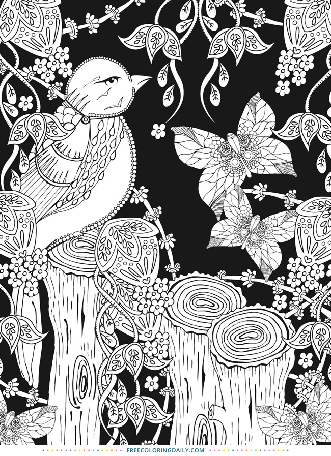 Free Forest Bird Coloring