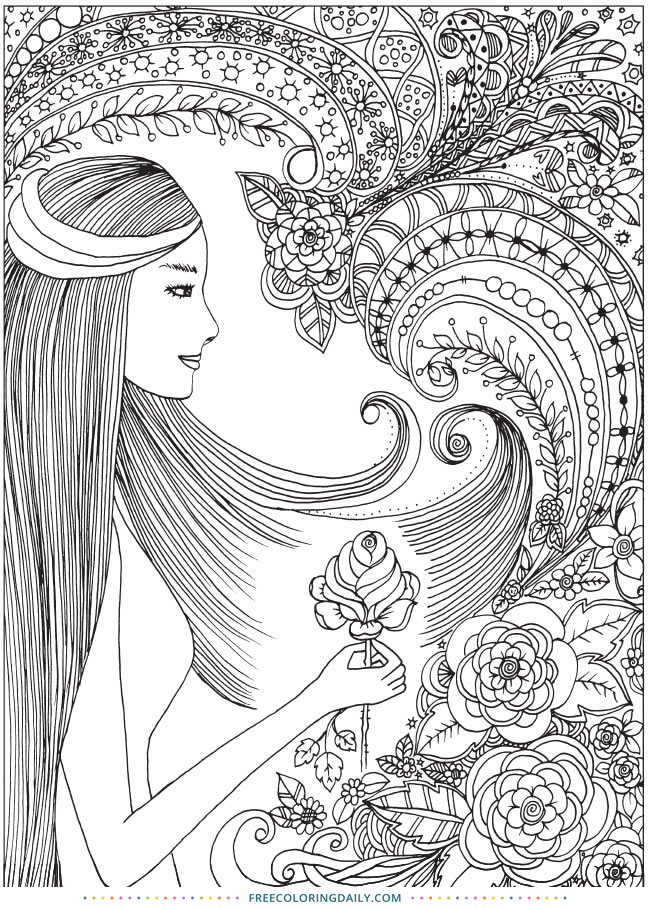 Free Coloring – Whimsical Woman