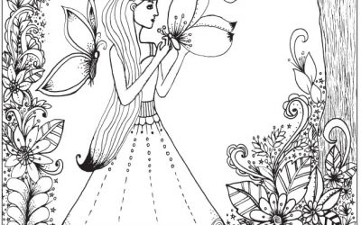 Butterfly Girl Free Coloring Page