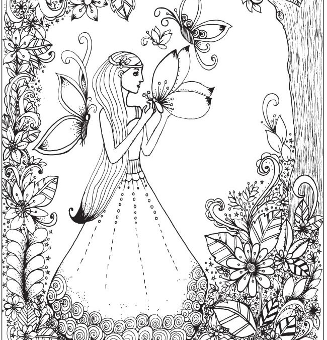 Butterfly Girl Free Coloring Page