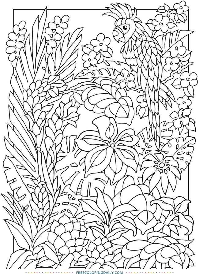 Tropical Scene Free Coloring