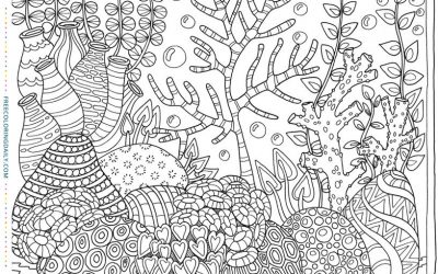 Free Foliage in Patterned Pots Coloring