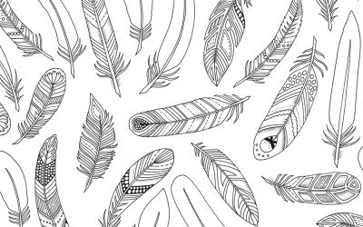 Free Bohemian Feather Coloring