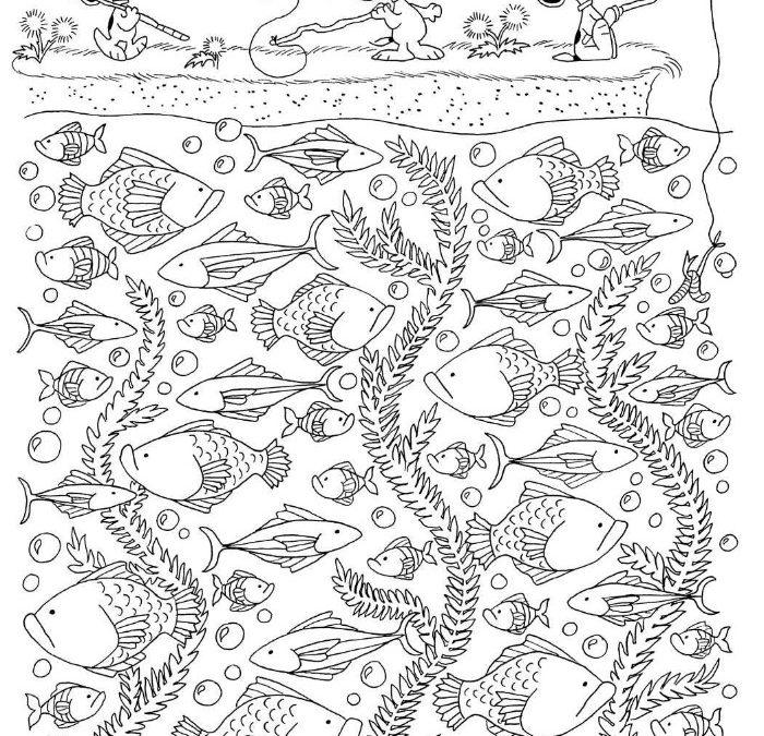 Free Fishing Snoopy Coloring Page