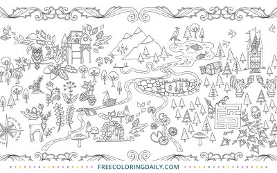 Free Forest Map Coloring Page