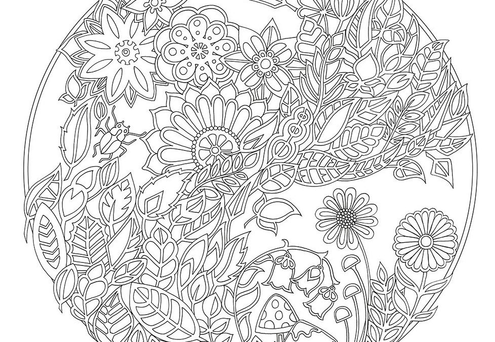 Free Coloring Floral Circle