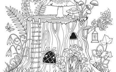Free Fairy House Coloring Page