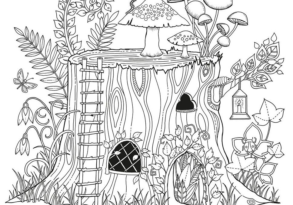 Free Fairy House Coloring Page