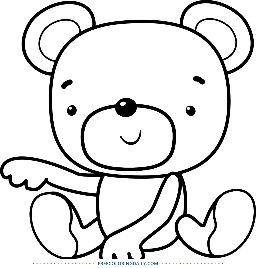 Free Bear Coloring Page for Kids