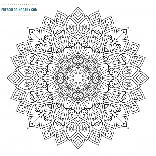 Free Coloring Mandala Sheet