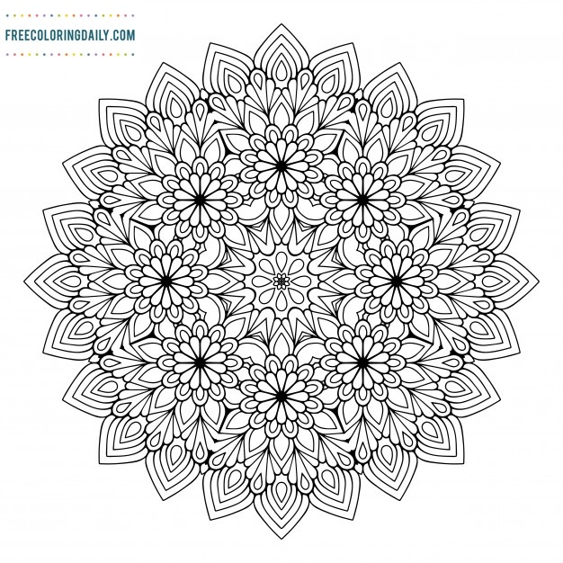 Free Mandala Flower Coloring