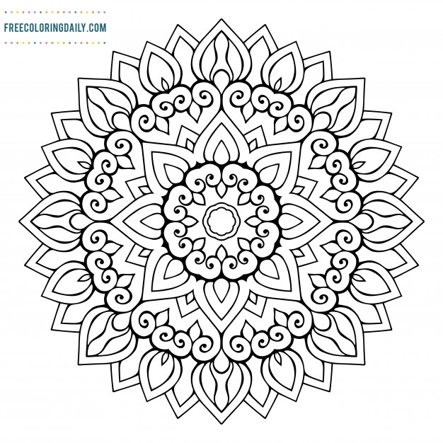 Free Sunflower Mandala Coloring
