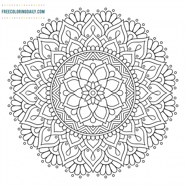 Free Ornamental Mandala Coloring