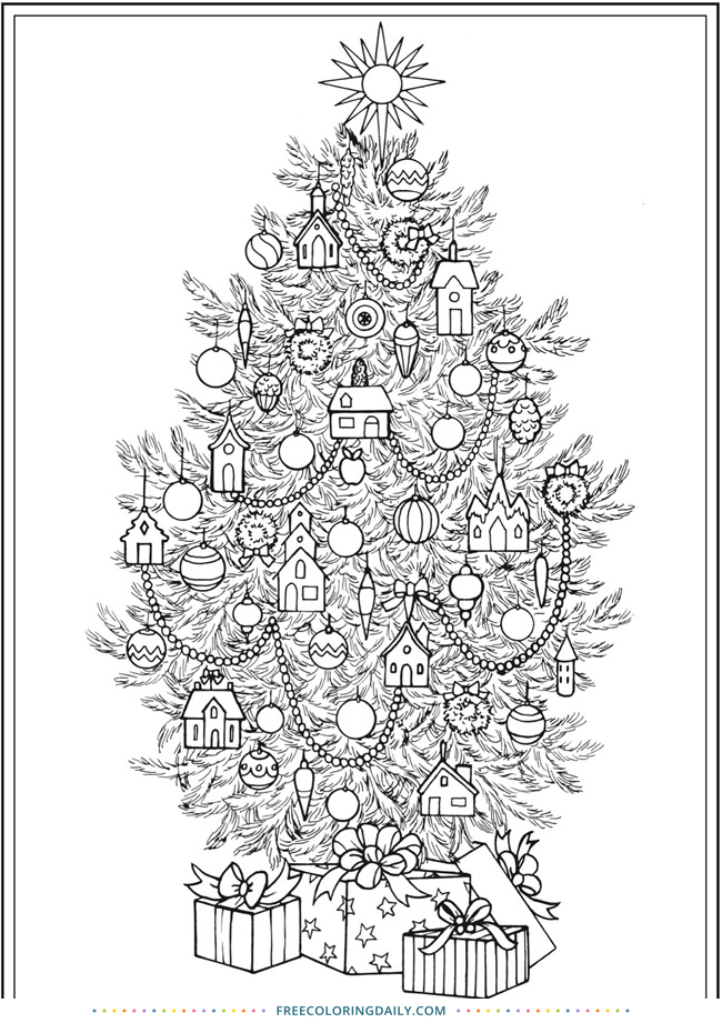Decorate a Christmas Tree coloring