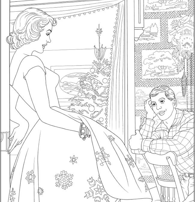 Free Christmas Americana Coloring Page