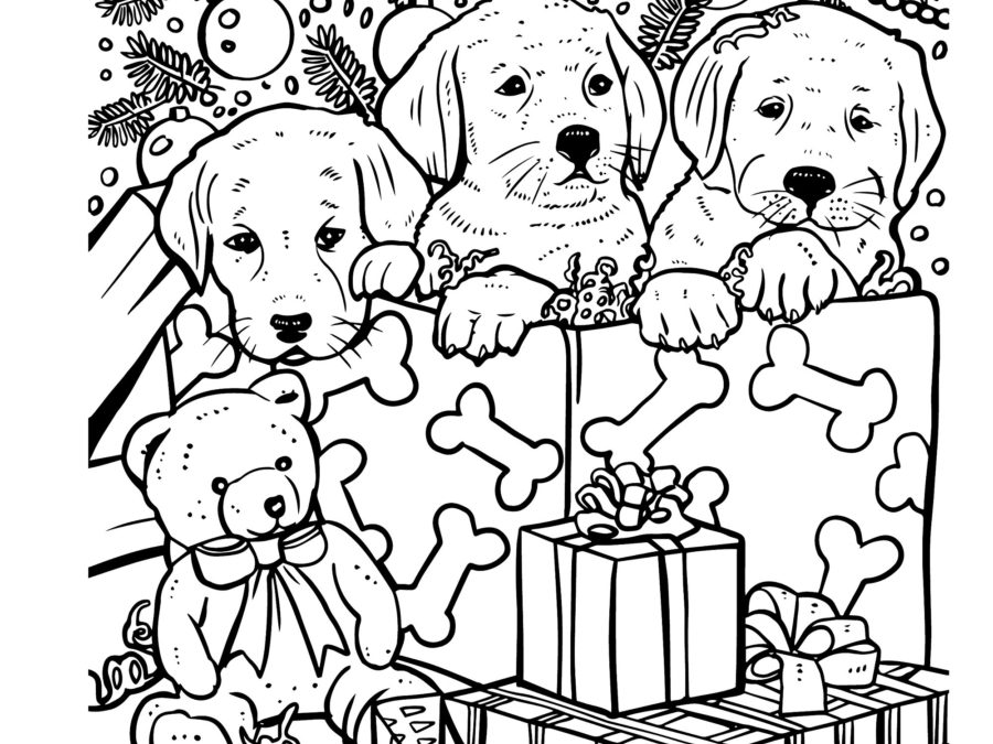 Puppy Christmas Free Coloring