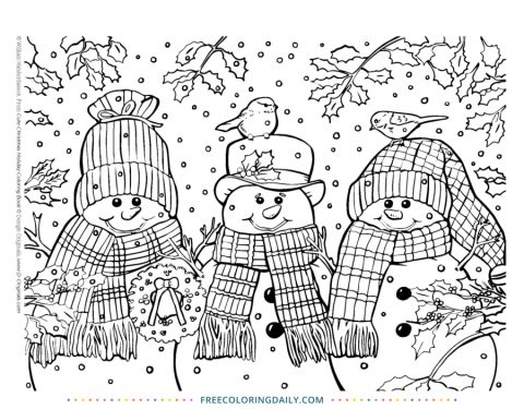Free Snowman Coloring Page | Free Coloring Daily