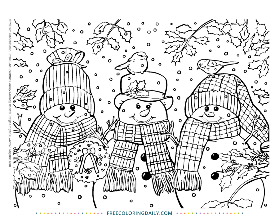 Free Snowman Coloring Page