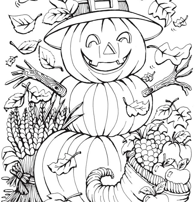 Free Happy Pumpkin Halloween Coloring