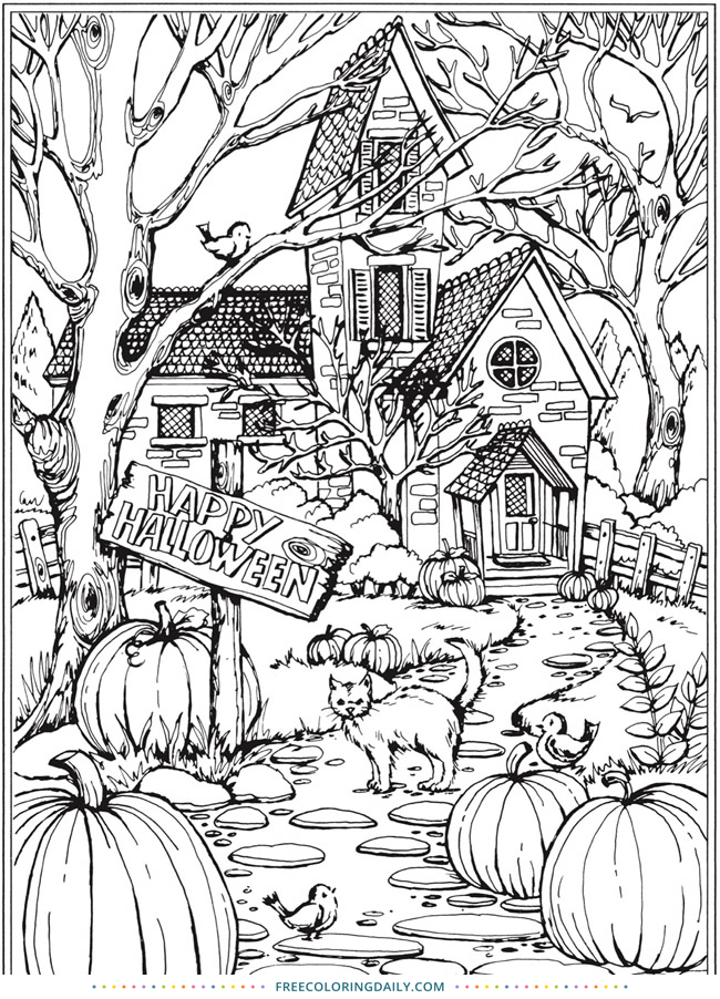 Free Happy Halloween Coloring Page