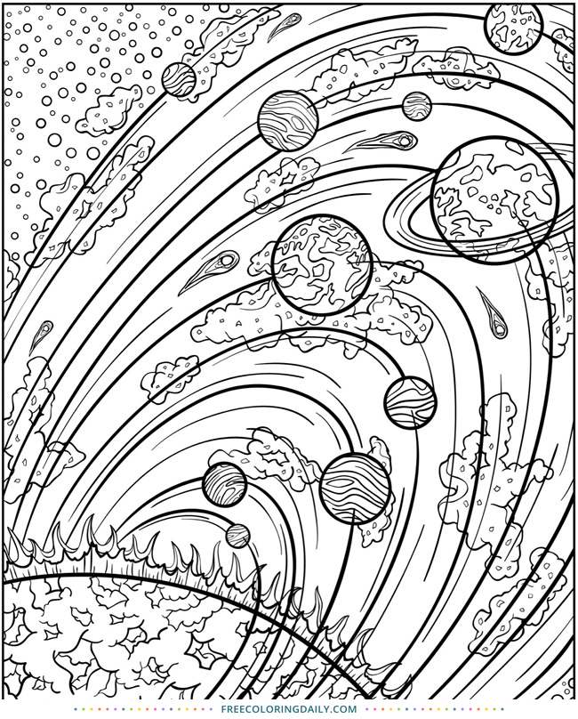 Free Planet Coloring Page