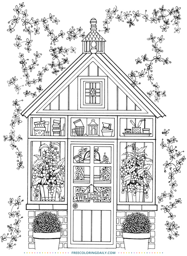 Free Greenhouse Garden Coloring