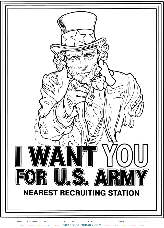 Uncle Sam Coloring Page Coloring Pages