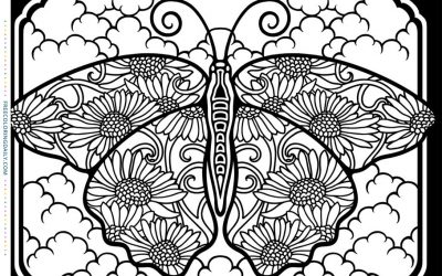 Free Stained Glass Butterfly Coloring