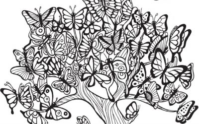 Free Butterfly Tree Coloring page