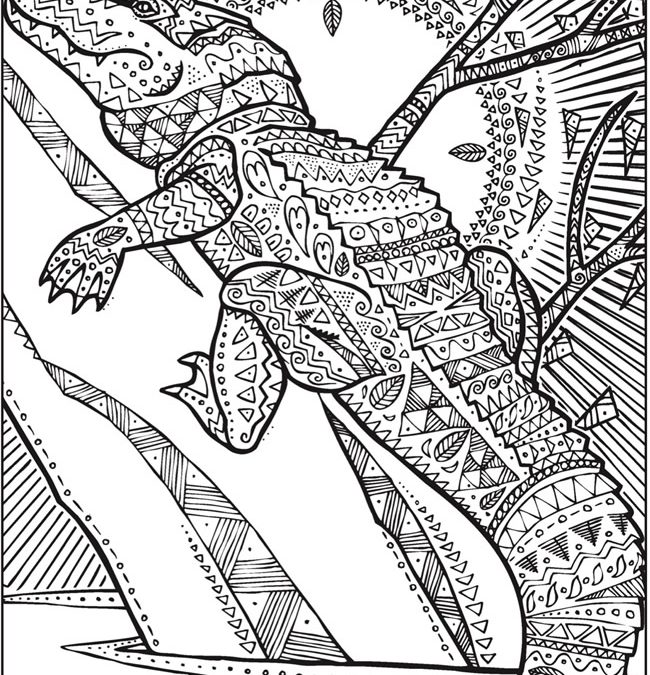 Free Patterned Alligator Coloring