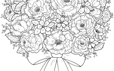 Free Rose Bouquet Coloring Page