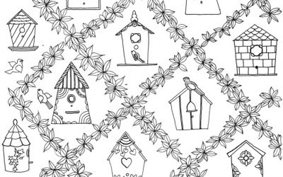 Free Birdhouse Coloring Page