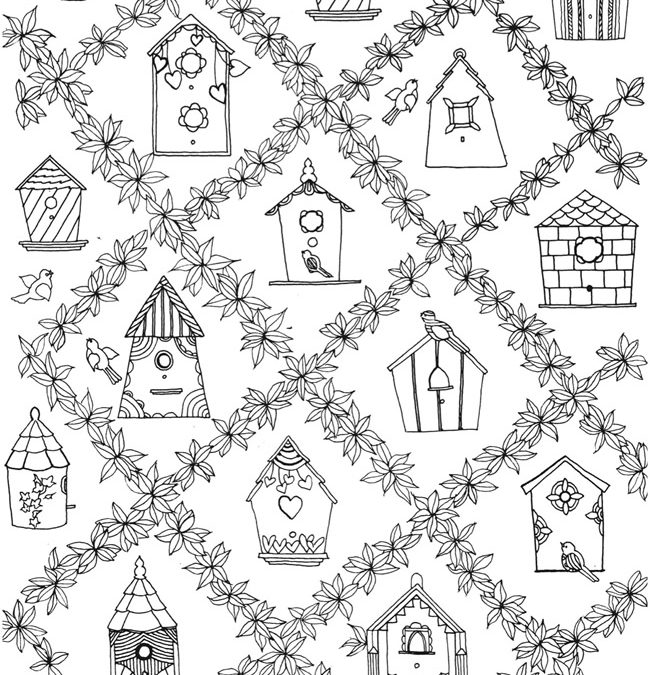 Free Birdhouse Coloring Page