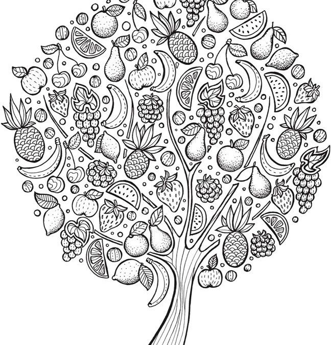 Free Fruit Tree Coloring Page