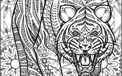Free Patterned Tiger Coloring