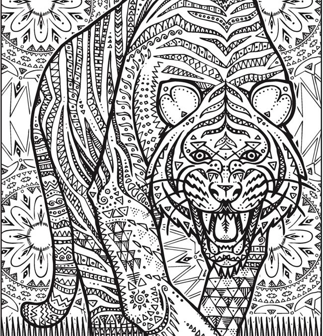 Free Patterned Tiger Coloring