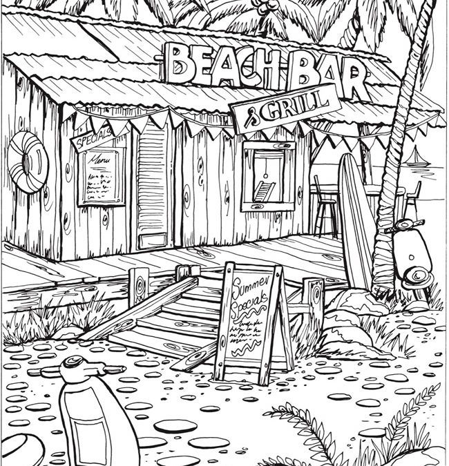 Free Beach Coloring Page