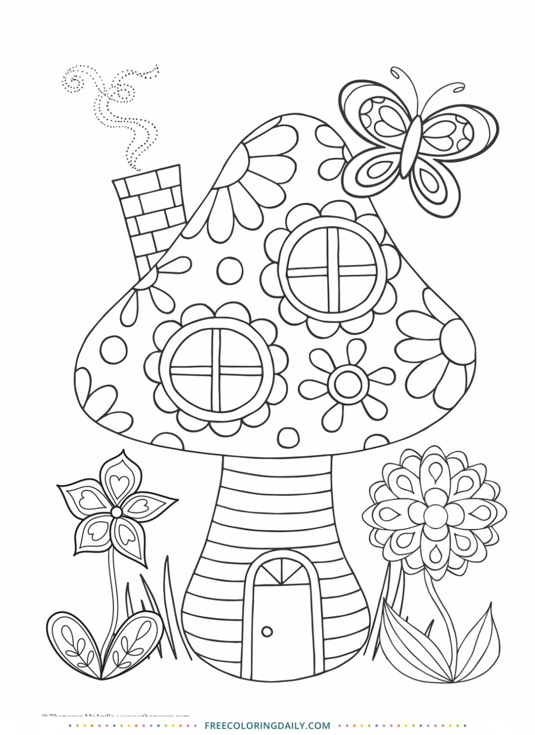 Free Fairy House Coloring
