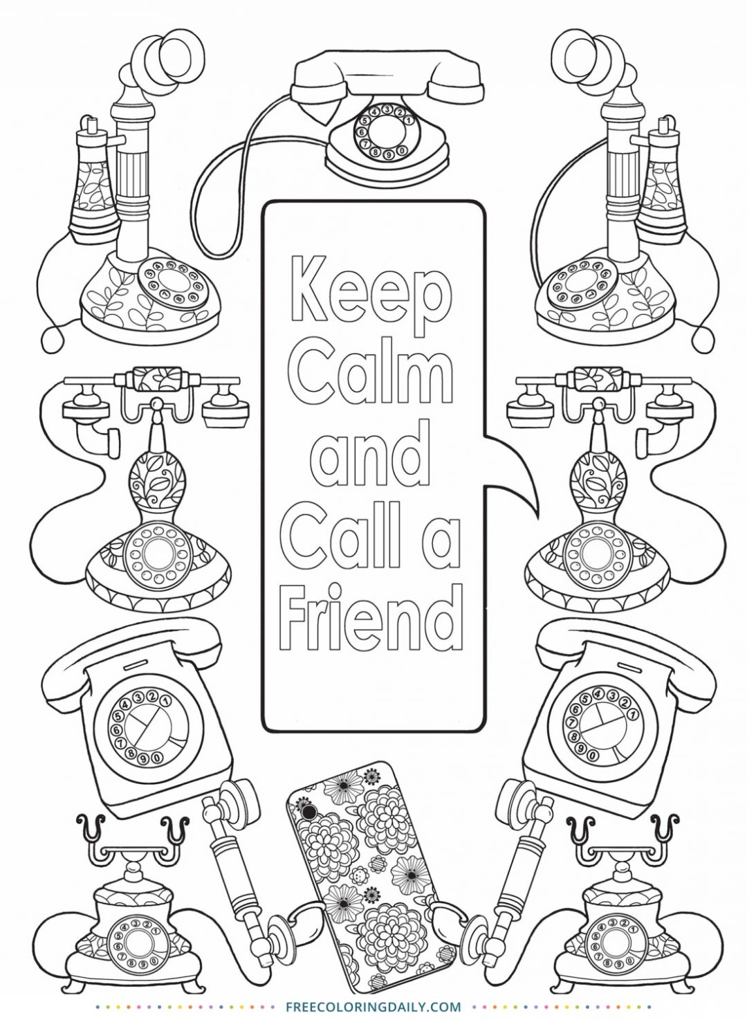 Free Phone Coloring Page