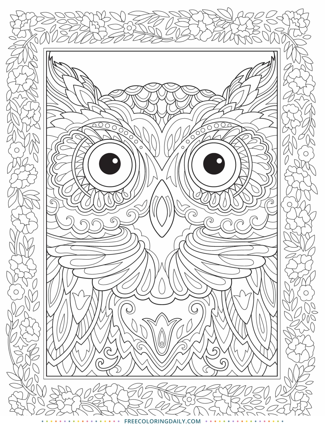 Free Amazing Owl Coloring Page Free Coloring Daily