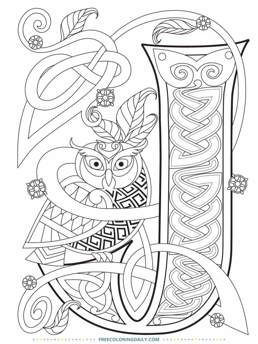 Free Celtic Lettering Coloring