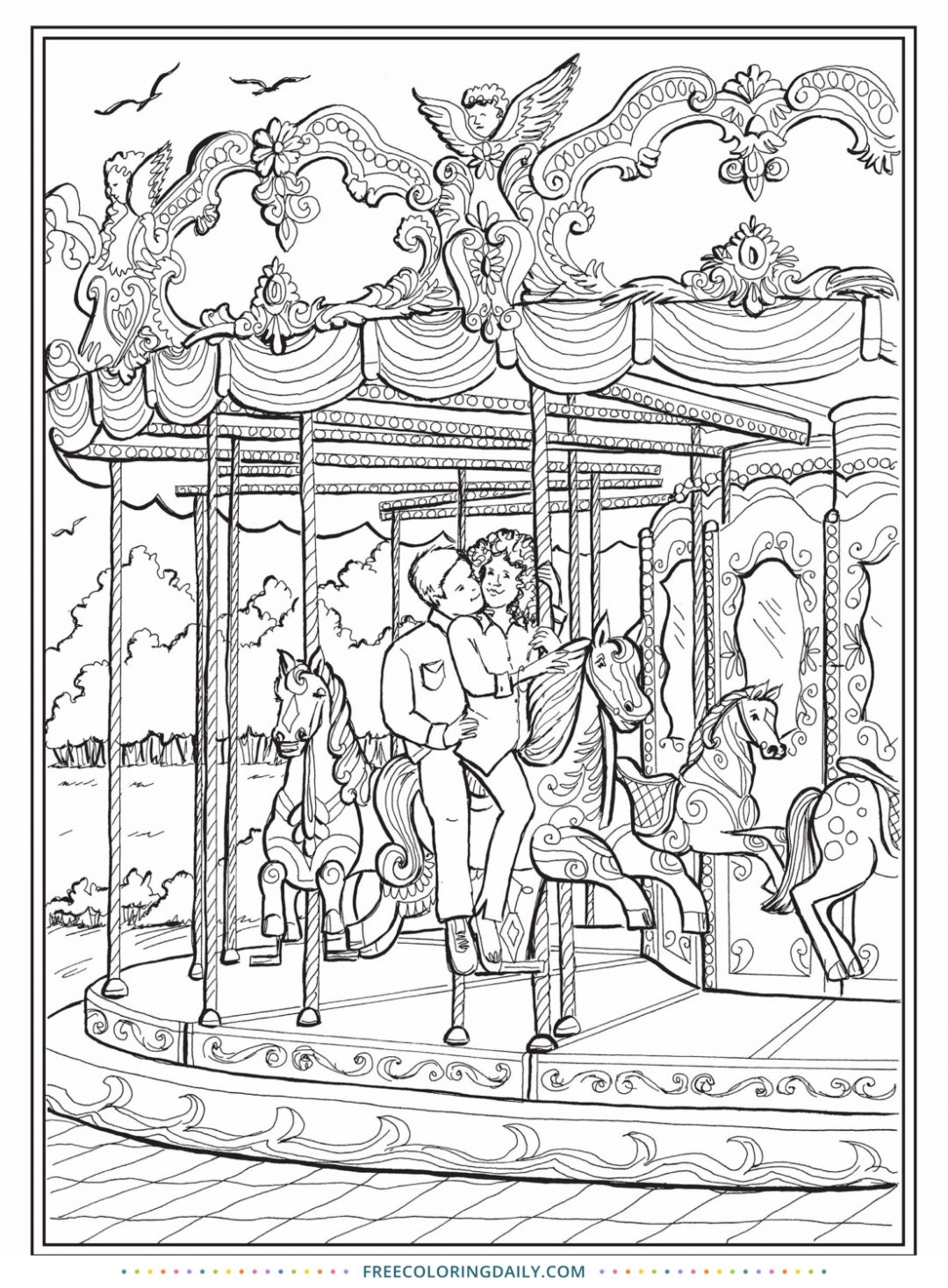 Free Carousel Merry Go Round Coloring