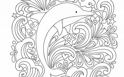 Free Dolphin Swirls Coloring