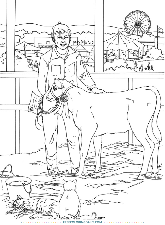 Free Farmer Coloring Page