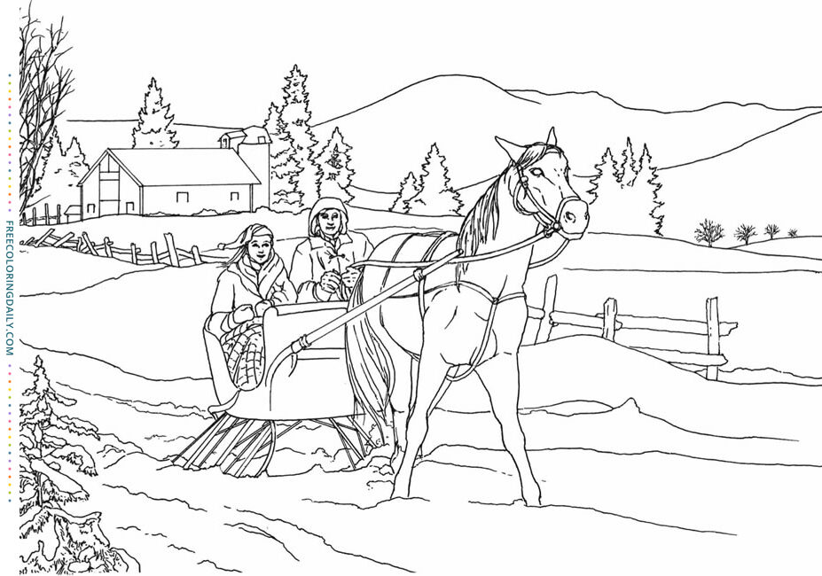 Free Sleigh Ride Coloring Page