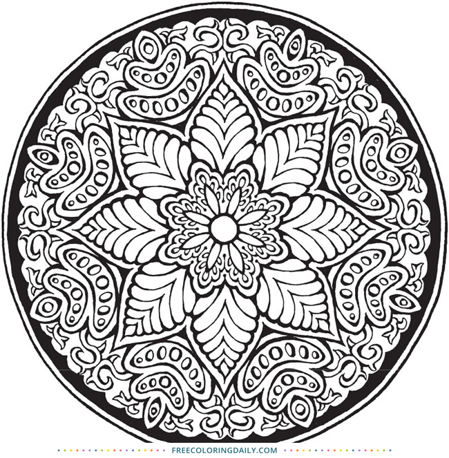 Free Stained Glass Mandala Coloring
