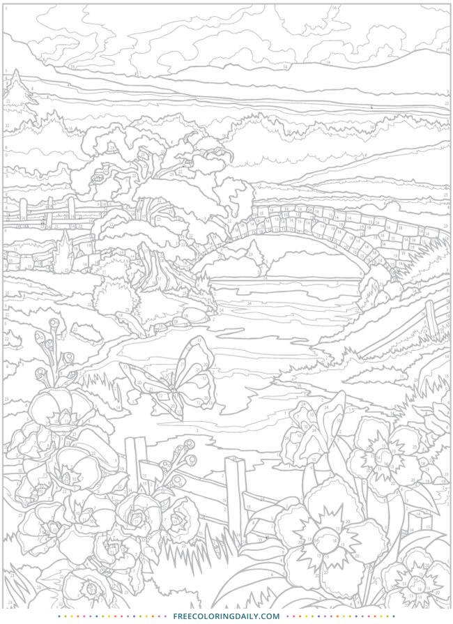 Free Outdoor Coloring Scene