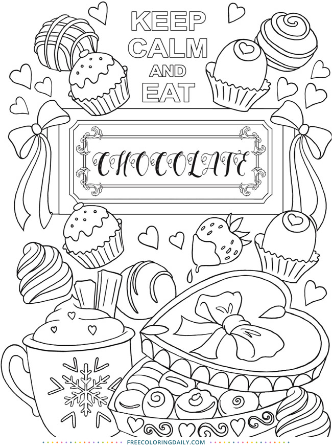 Free Chocolate Coloring Page