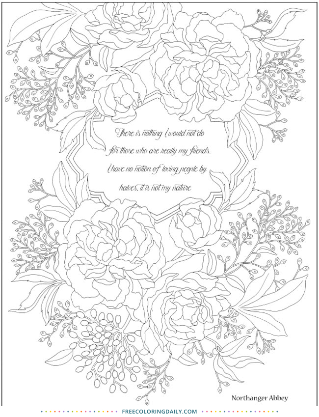 Free Jane Austen Quote Coloring